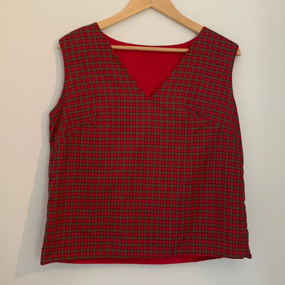 Vintage Red and Green Plaid Top